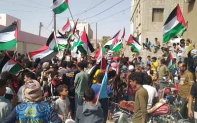 أبين : مظاهرات تضامنية جماهيرية كبرى مع فلسطين تشهدها شوارع مدينة جعار