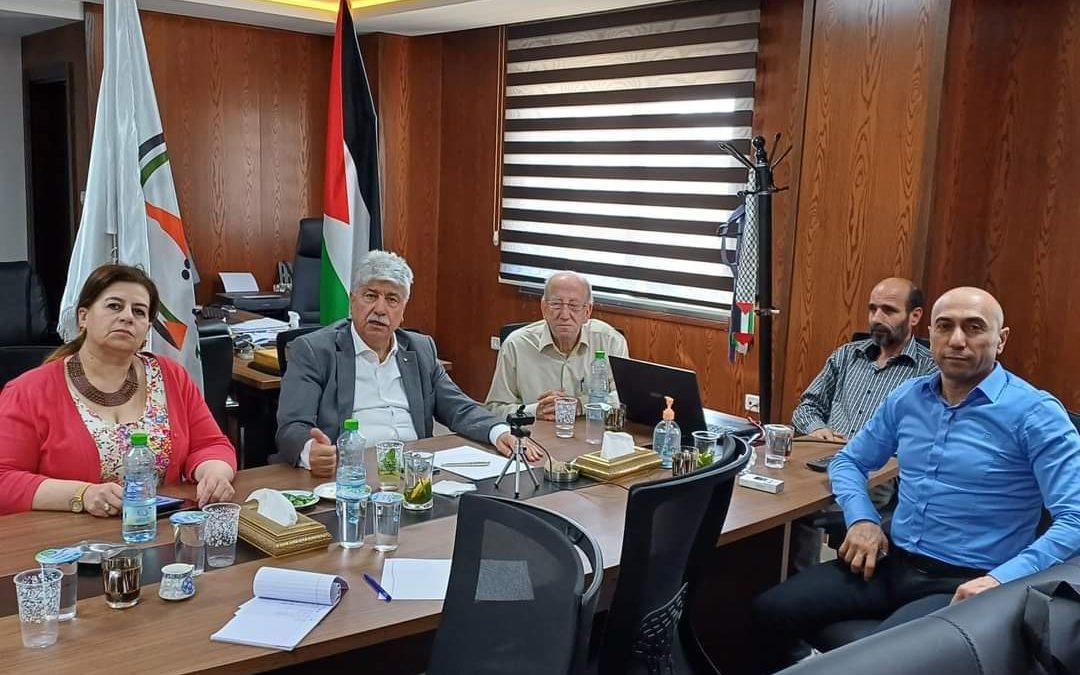 خلال لقاء عمالي عالمي نظمه اتحاد نضال العمّال الفلسطيني :  د. مجدلاني يدعو الحركة العمالية والنقابية العالمية لتوسيع دورها في دعم واسناد عدالة النضال الفلسطيني  وإدانة الإبادة الجماعية في قطاع غزة