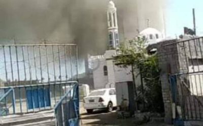 انفجار أنبوب خزانات مصنع اسمنت باجرش في عدن