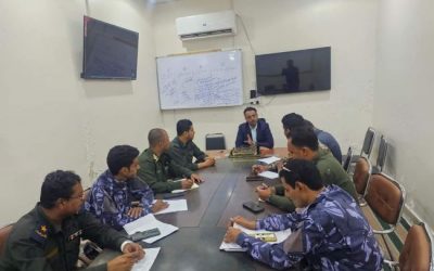 وكيل نيابة شرق المكلا الابتدائية وإدارة أمن مديرية المكلا يناقشان عدد من القضايا المتعلقة بأعمال الضبط القضائي