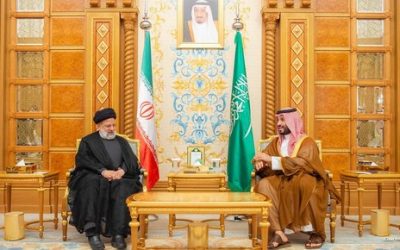 أول لقاء بين ولي العهد السعودي والرئيس الإيراني منذ إعادة العلاقات