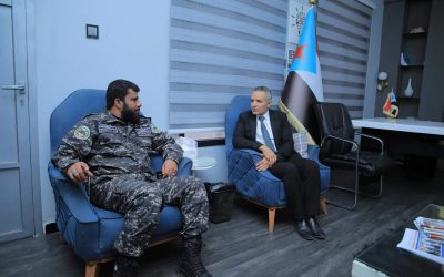 اليافعي يلتقي قائد قوات حرس المنشآت بالعاصمة عدن