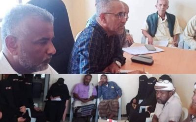 اليزيدي عقب تسلمه رسميا قيادة مكتب وزارة الشؤون الاجتماعية والعمل يعقد أول اجتماع بمدراء الادرات وموظفي المكتب