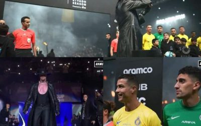 رونالدو لم يتمالك نفسه.. المصارع العالمي أندرتيكر يفاجئ جماهير الهلال والنصر ويكشف عن كأس موسم الرياض