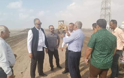 المهندس معين الماس يطلع على سير أعمال تنفيذ مشروع صيانة الجهة اليمين من الخط الدولي العلم_ دوفس