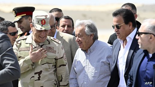 غوتيريش من رفح المصرية: حان الوقت لوقف فوري لإطلاق النار في قطاع غزة