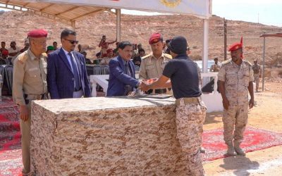 نائب رئيس المجلس الانتقالي الجنوبي عضو مجلس القيادة الرئاسي اللواء البحسني يشهد حفل تخرّج الدفعة التاسعة استجداد بلواء النخبة الحضرمي