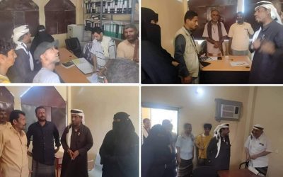 مدير عام خنفر و مدير عام مكتب الخدمة المدنية والتأمينات أبين يقومان بنزول للمكاتب التنفيذية للإطلاع على الإنضباط الوظيفي خلال شهر رمضان