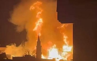 حريق ضخم في استديو مصر بمنطقة الهرم في الجيزة