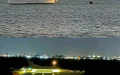 شاهد ظهور يخت أوروبي في ساحل التواهي بالعاصمة عدن