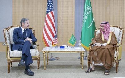 وزير الخارجية الأمريكي يبحث مع نظيره السعودي التطورات في غزة