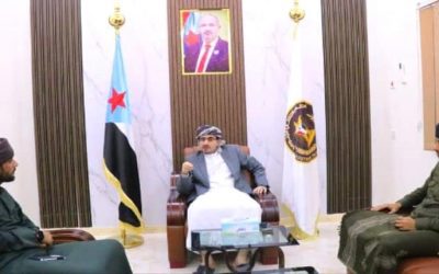 رئيس انتقالي المهرة يبحث مع رئيس نقابة الصحفيين والإعلاميين الجنوبيين أوضاع الإعلاميين وآلية تعزيز الشراكات