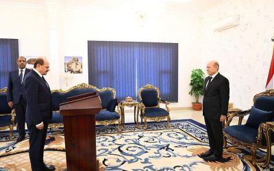 وزير الخارجية وشؤون المغتربين يؤدي اليمين الدستورية امام رئيس مجلس القيادة الرئاسي