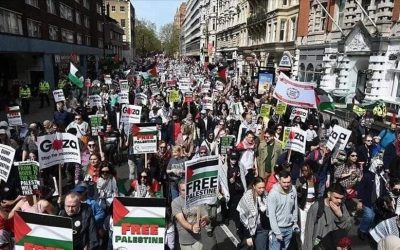 لندن.. عشرات الآلاف يتظاهرون لوقف تسليح إسرائيل وإنهاء مجازر غزة