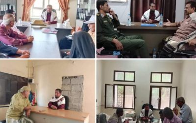 مدير عام خنفر  يقوم بنزول ميداني إلى المكاتب التنفيذية في المديرية ويطلع على الدوام الرسمي بعد إجازة العيد