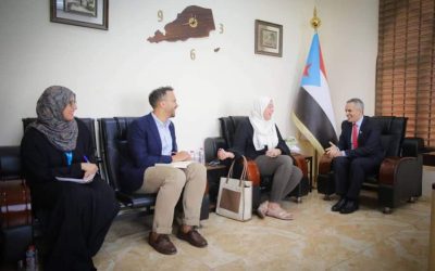 نائب رئيس الهيئة الوطنية للإعلام الجنوبي يلتقي وفد مكتب المبعوث الدولي بالعاصمة عدن