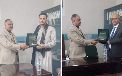«كاك بنك» فرع تعز يكرم شركتي سهيل وبن امين لشراكتهما المصرفية المتميزة بصرف حوالات كاك حوالة