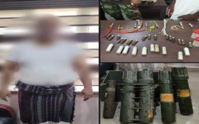 أمن عدن يلقي القبض على شخص بحوزته عبوات جاهزة للتفجير