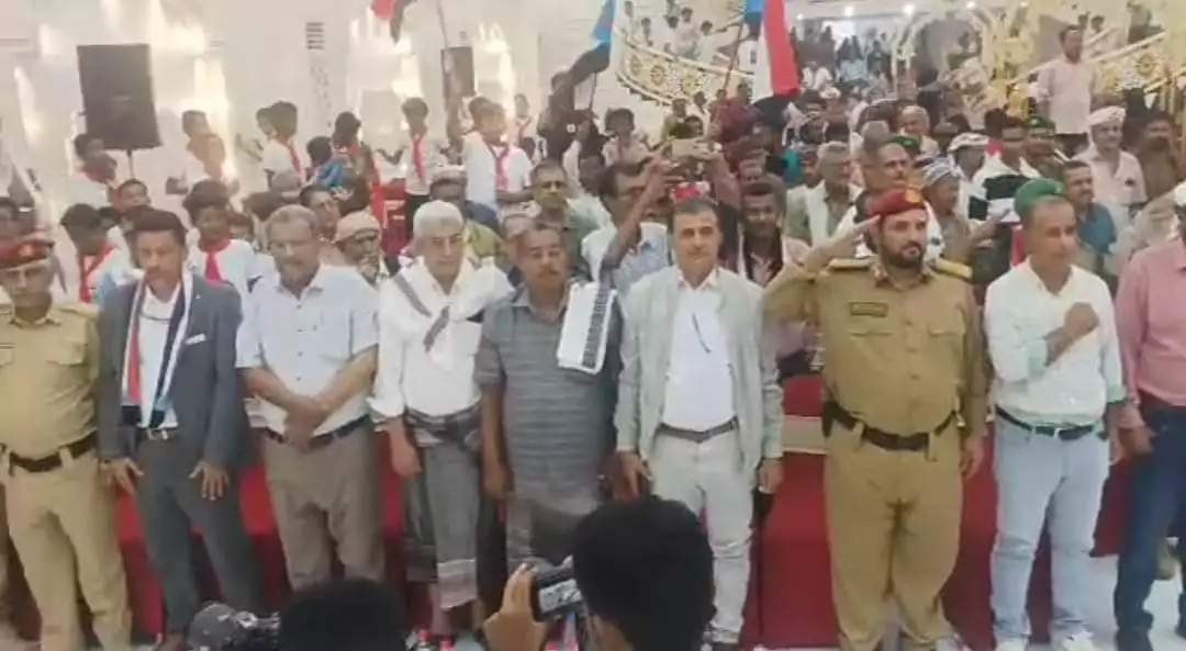 أبين تشهد  حفل خطابي وفني بمناسبة الذكرى السابعة لإعلان عدن التاريخي وتأسيس المجلس الانتقالي