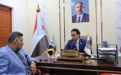 السقاف يلتقي مدير عام مؤسسة المسالخ بعدن لبحث آلية توزيع الأضاحي المقدمة من الرئيس الزُبيدي