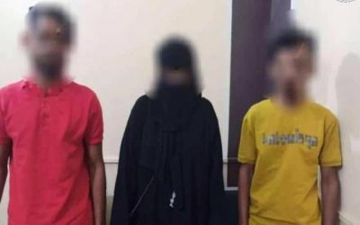 إدارة مكافحة المخدرات بعدن تضبط امرأة وشابين بحوزتهم حبوب مخدرة في خورمكسر