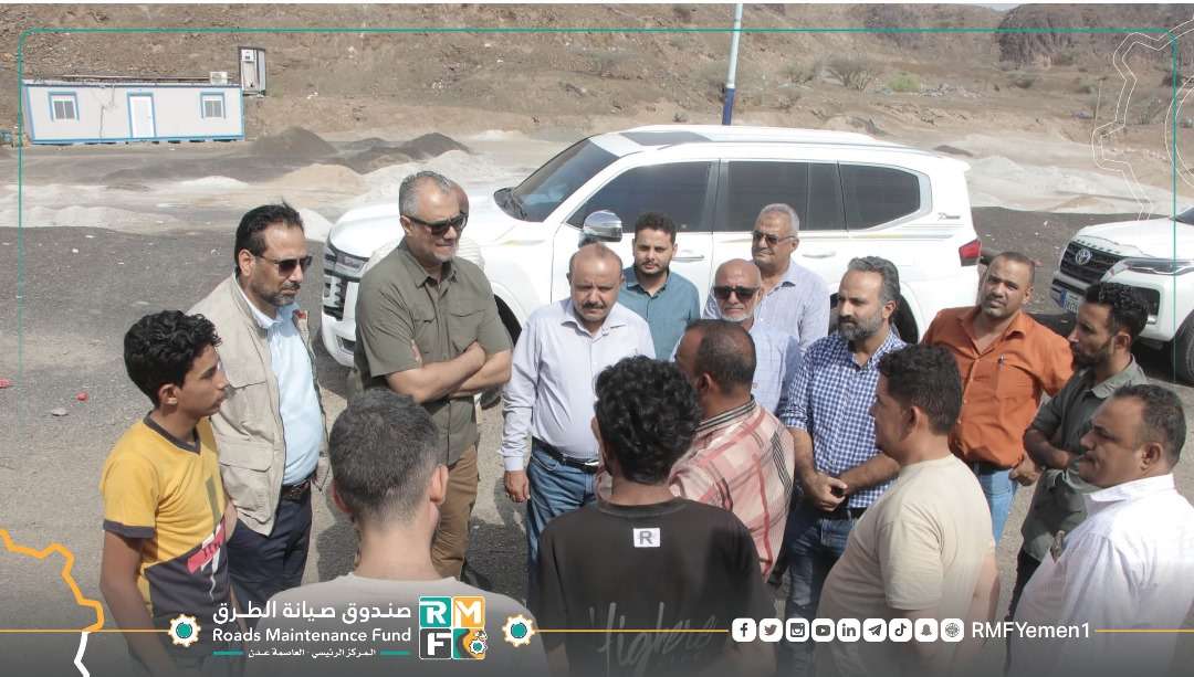 للإطلاع على آخر مستجدات العمل فيها..المهندس معين الماس يزور محطة الوزن المحوري بالعند في لحج
