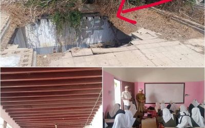 إدارة  الخنساء للتعليم الأساسي جعار ومجلس الآباء يناشدان الجهات المختصة والمنظمات  بتأهيل ألاسقف  المتهالكة في المدرسة