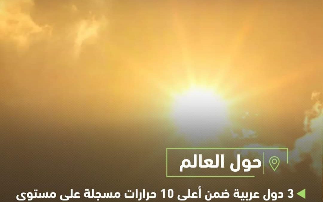الثلاث الدول العربية المسجلة أعلى حرارة بالعالم  الكويت – العراق- سلطنة عمان ..