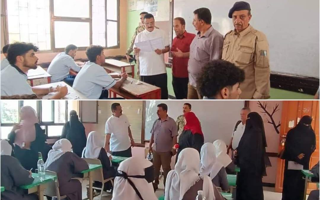 مدير عام مديرية المنصورة يدشن امتحانات الثانوية العامة للعام 2023 _ 2024 م في المديرية