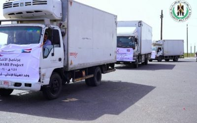 الهلال الأحمر الإماراتي يدشن توزيع أضاحي العيد لأسر شهداء محافظة أبين