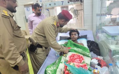 العميد المشوشي يطمئن على جرحى اللواء (43)عمالقة جنوبية  في مشافي العاصمة عدن.