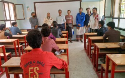 المخيري والنوباني يتفقدان سير الامتحانات في ثانوية الشهيد بالليل علوي حطاط بيافع سرار