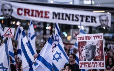 احتجاجات ضخمة ضد نتنياهو في واشنطن