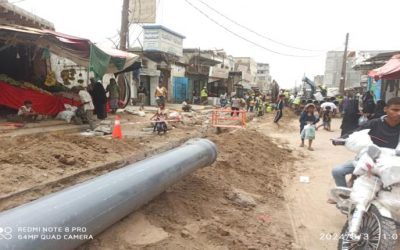 إغلاق الشارع الرئيس في الحوطة بلحج للصيانة