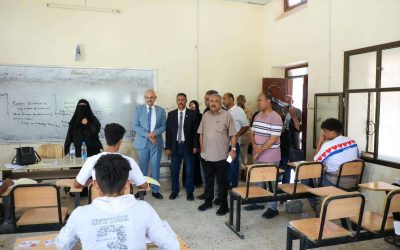 نائب رئيس الجمعية الوطنية يطّلع على سير الامتحانات النهائية في معهد التدريب الفني والمهني بالعاصمة عدن