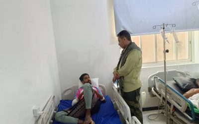 رئيس تنفيذية انتقالي أبين يتفقد جرحى الهجوم الارهابي في مودية بمشافي العاصمة عدن