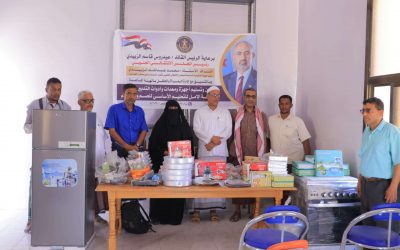 انتقالي وادي وصحراء حضرموت يدعم مدرسة الأمل للصم والبكم بالأجهزة والمعدات المنزلية