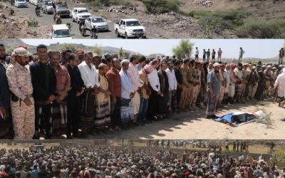 في موكب جنائزي مهيب .. تشييع جثمان فقيد الوطن القيادي عبدالله طزح الحالمي