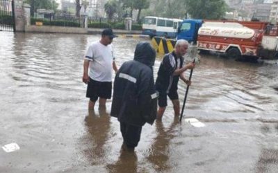أمطار غزيرة تضرب عدداً من مديريات العاصمة عدن