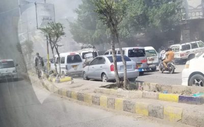 حريق يلتهم مطعم شعبي في مدينة تعز