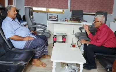 ” بن غودل يلتقي بمكتبه مدير ثقافة لحج باسل فيصل علوي “