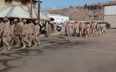 اركان المنطقة الجنوبية ومدير التوجيه يشهدان طابور القائد بدائرة الإمداد والتموين العسكري