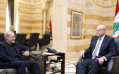 ميقاتي عقب لقاء لاريجاني: الأولوية لوقف عدوان إسرائيل وتطبيق «1701»