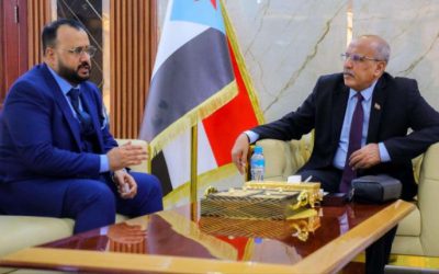 لقاء يجمع القائم بأعمال رئيس المجلس الانتقالي الجنوبي بوزير الأشغال لمناقشة مشاريع الطرق والصيانة في الجنوب