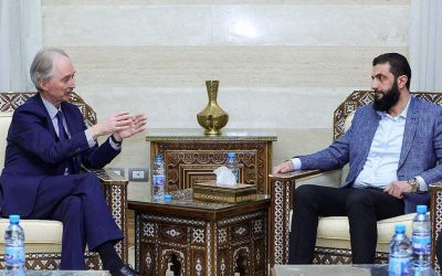 أحمد الشرع يبحث مع بيدرسون ضرورة إعادة النظر في القرار 2254