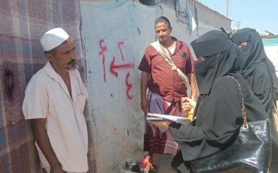 مكتب الإحصاء في لحج ينفذ مسحًا ميدانيًا لمخيمات النازحين في الحوطة وتبن