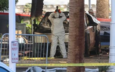 المحققون في حادث انفجار سيارة” تسلا ” يتعاملون مع الحادثة كعمل ارهابي محتمل