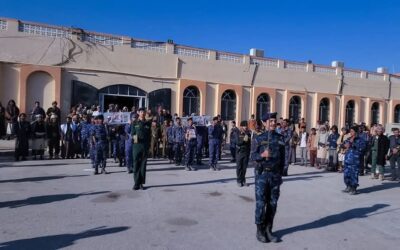 مراسم تشييع رسمي لشهداء الكمين الإرهابي من منتسبي أمن مديرية الطلح، شبوة