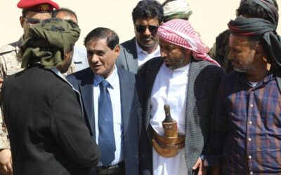 وصول عضو مجلس القيادة الرئاسي اللواء البحسني إلى مقر حلف قبائل حضرموت بمنطقة العليب بهضبة حضرموت