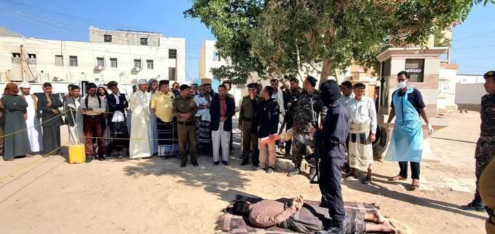 شرطة حضرموت الوادي والصحراء والنيابة العامة تنفذان حكم قصاص بالاعدام في المحكوم عليه حسن محمد عبدالله بن سلم